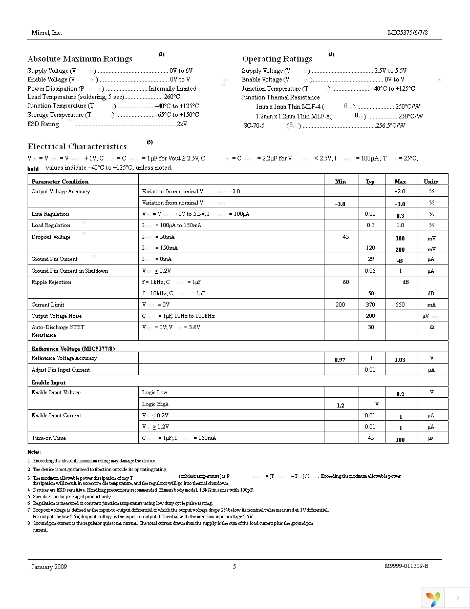 MIC5377YC5 TR Page 5